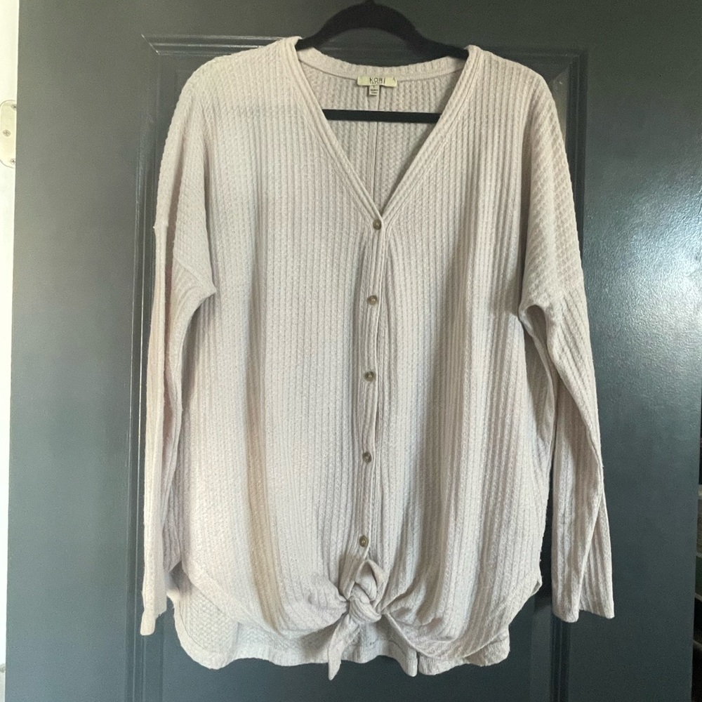 Kori America Waffle Knit Top